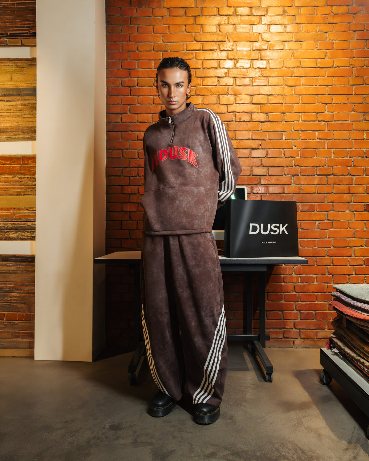 Racing Zip-Up — Brown